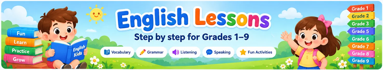 English lessons for Grades 1 to 9